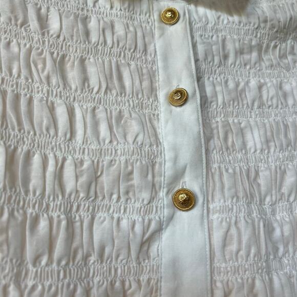 J. Crew Smocked button-up shirt in cotton-blend voile NWT - Picture 3 of 6